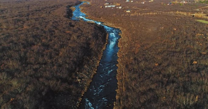 aerial shot of famous Iceland with its beautiful fascinating unique landscape, rivers, mountains, glaciers and waterfalls on a clear sunny day - great 4k shots for nature travel bloggers