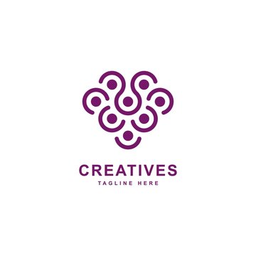 Grapes logo inspiration.Berry logo design symbol vector template.Abstract berry icon illustration
