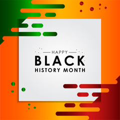 Black History Month With Ribbon and Flag Vector For Banner Print