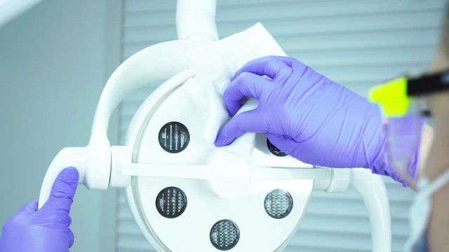 Cleaning sterilization medical dental unit in a dental clinic, operating medical facility.