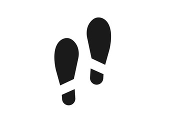 Human shoe footprint silhouettes icon