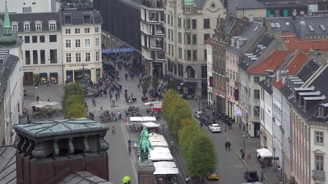 People crowd at the Stroget street. 01.12.2019 Copenhagen, Denmark