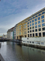 Kanały wodne w centrum Hamburga. Hamburg, Niemcy