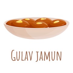 Gulav jamun food icon. Cartoon of gulav jamun food vector icon for web design isolated on white background