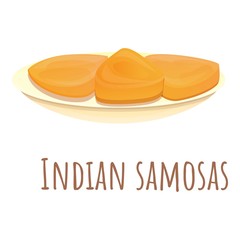 Indian samosas icon. Cartoon of indian samosas vector icon for web design isolated on white background