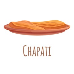 Chapati icon. Cartoon of chapati vector icon for web design isolated on white background