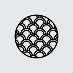 fish scales logo pattern icon. fish scales pattern © widoko