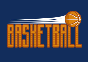 stock vector retro basketball emblem typeface. sports logo illustration