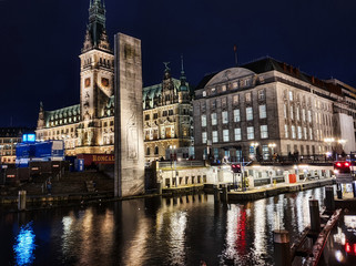 Fototapeta na wymiar Kanały wodne w centrum Hamburga. Hamburg, Niemcy