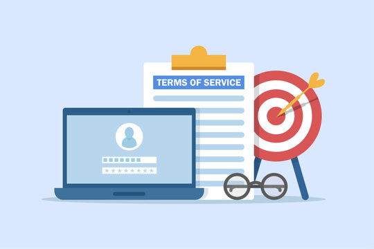terms of service contract document signed,Clipboard with terms of service document