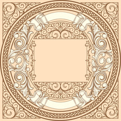 Vintage ornate monochrome decorative design