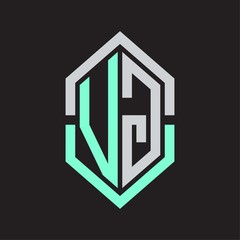 VG Logo monogram with hexagon shape and outline slice style