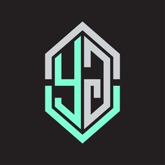 YG Logo monogram with hexagon shape and outline slice style