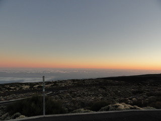 Fototapeta na wymiar sunset in the protected Park of El Teide, Tenerife,Canary Islands, Spain