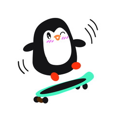 Do you want to play skateboard with my penguin?