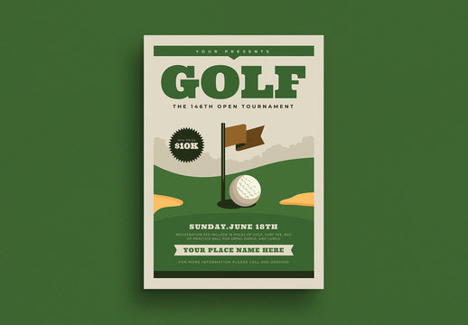Golf Tournament Event Flyer Layout