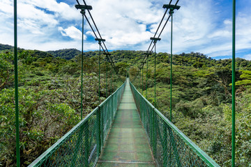 Obraz premium Costa Rica. Suspension bridge in the tropical forest in the province of Guanacaste.