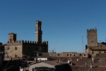 the roofs of Volterra seen from the Archaeological Park
