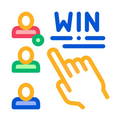 Choose Winner Betting And Gambling Icon Vector Thin Line. Contour Illustration