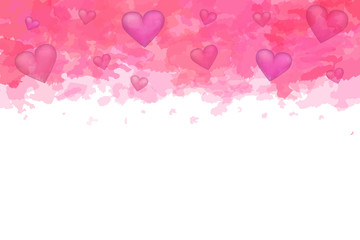 Fototapeta na wymiar EPS 10 vector. Watercolor splashes with hearts. Valentines day concept.