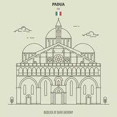 Basilica of Saint Anthony in Padua, Italy. Landmark icon