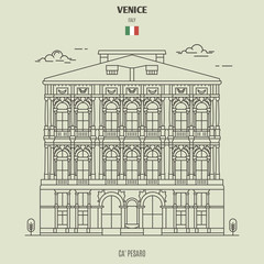 Ca' Pesaro Palace in Venice, Italy. Landmark icon