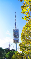 Fototapeta premium Torre de telecomunicaciones en Collserola, Barcelona, Catalunya, España, Europa