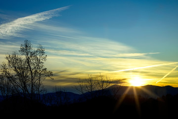 Fototapeta na wymiar Sunset Over the North Carolina Mountains