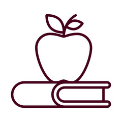 Isolated school book and apple vector design