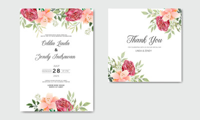 romantic flower vector wedding invitation