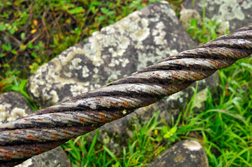 Rusty steel cable
