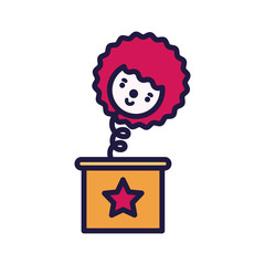 Isolated party clown and box vector design