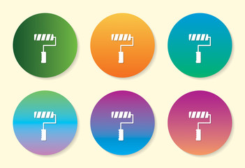 Paint Brush six color gradient icon design.