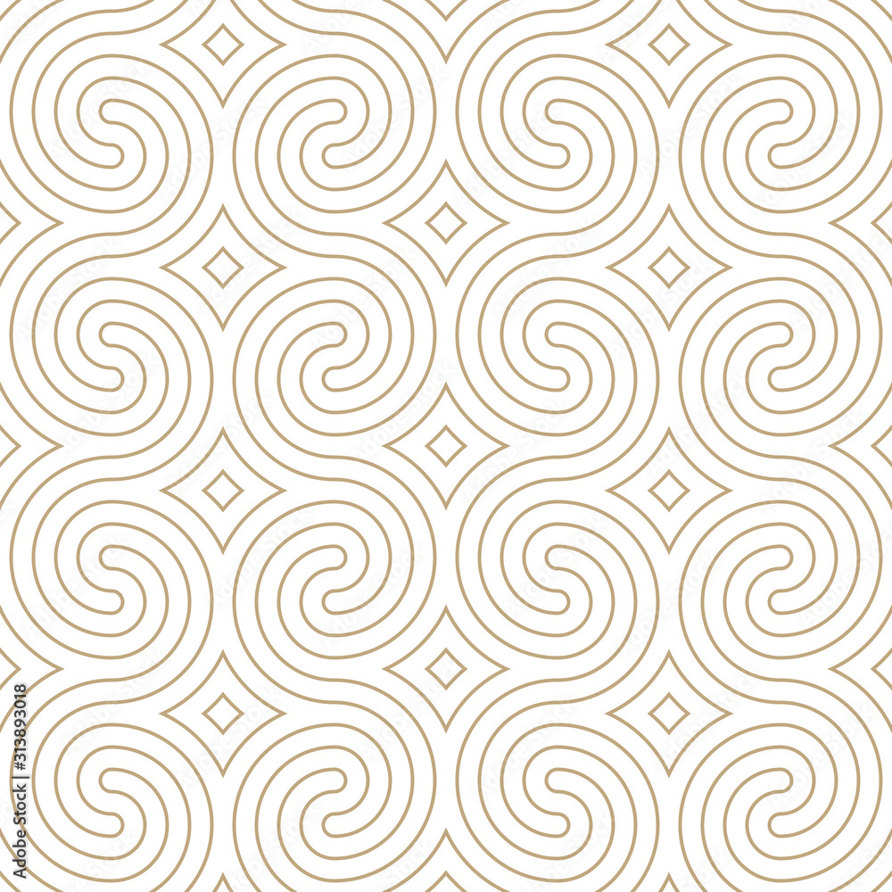Poster Vector geometric pattern. Seamless braided linear pattern.
