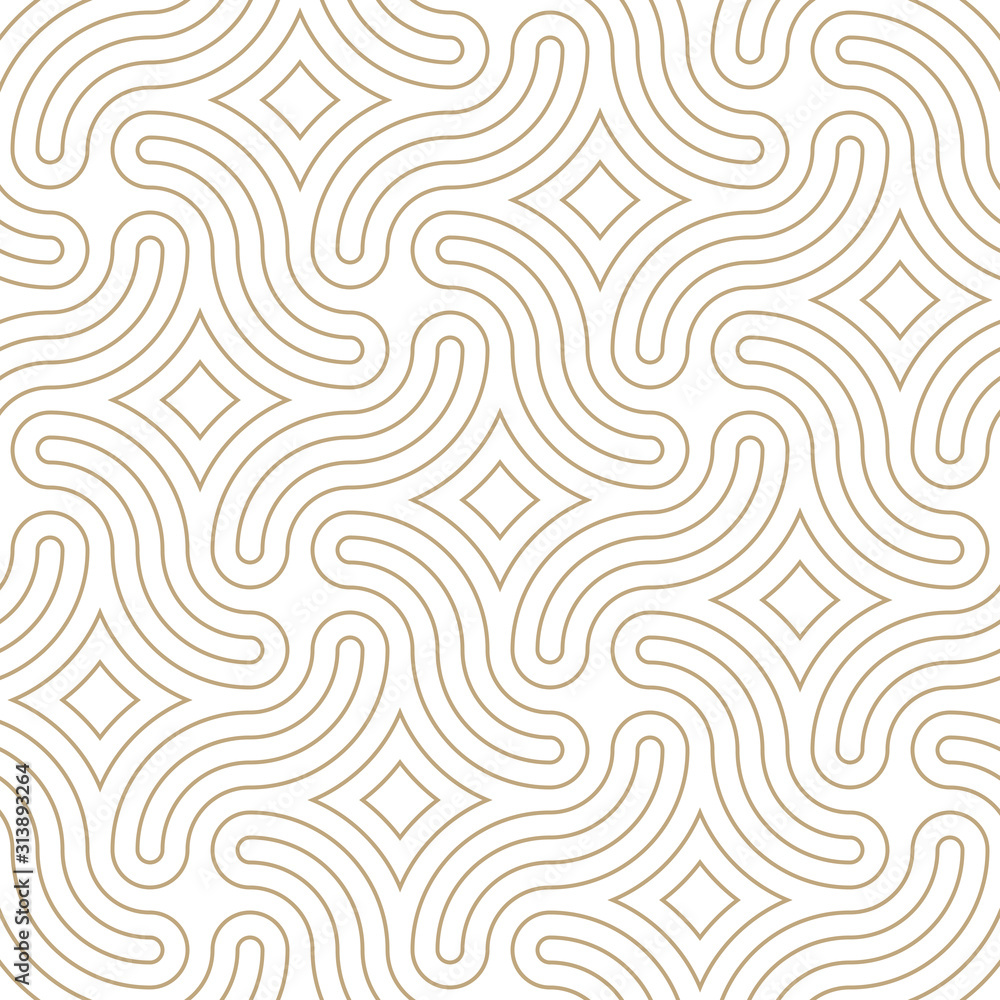 Poster Vector geometric pattern. Seamless braided linear pattern.