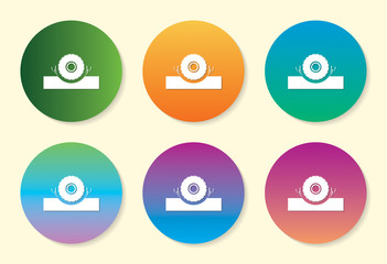 Saw Blade six color gradient icon design.