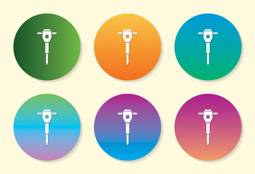 Jackhammer six color gradient icon design.