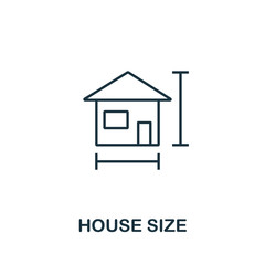House Size icon. Line style symbol from real estate icon collection. House Size creative element for logo, infographic, ux and ui