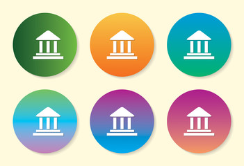 Bank six color gradient icon design.