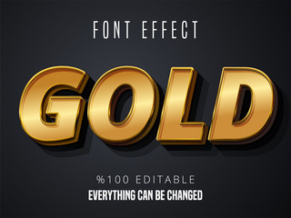 Gold text effect, editable shiny golden font and text style