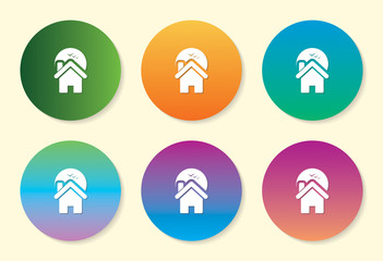 Home six color gradient icon design.