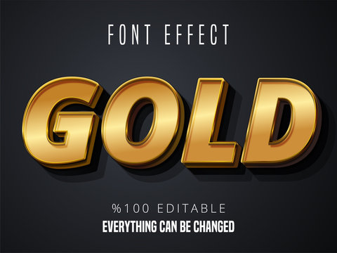 Gold text effect, editable shiny golden font and text style