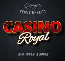 Casino royal text, editable font effect