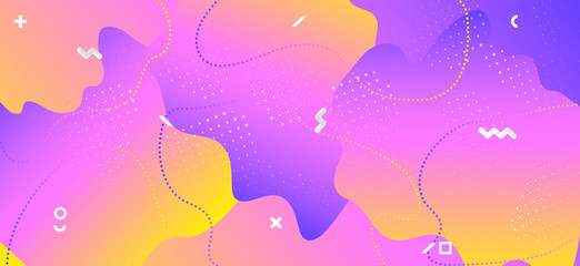 Obraz premium Gradient Liquid Concept. Hipster Memphis 