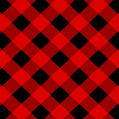 Red and black diagonal buffalo plaids background