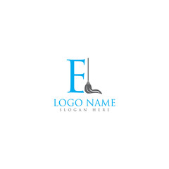 Eletter/mop logo design template full vector