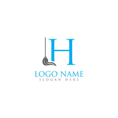 H letter/mop logo design template full vector
