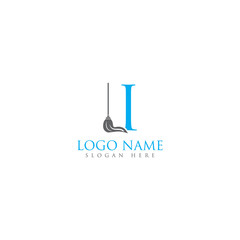 I letter/mop logo design template full vector