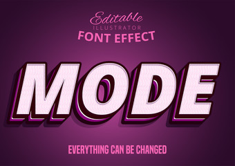 Mode text, editable text effect