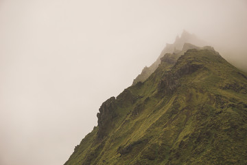 Fototapeta na wymiar Mistic mountain tops in Iceland